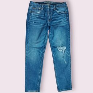 🌼4/$30 American Eagle Boys Distressed Jeans Size 8 Medium Wash Destroyed Knee